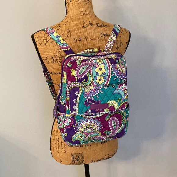 Vera Bradley Backpack EUC Purple Paisley Heather Pattern main image 9